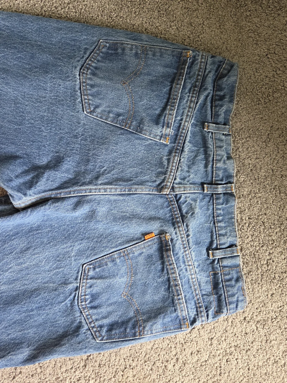 Vintage 1980's Mens Levi's Orange Tab 502 Denim Blue Jeans 36x33 Classic Fit